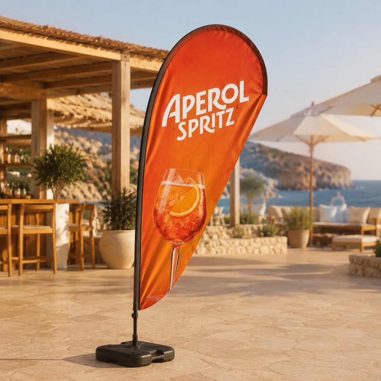 aperol beach flags itrend company simaies me vasi diafimistikes