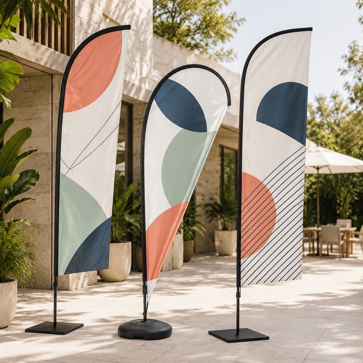 beach flags itrend company simaies me vasi diafimistikes